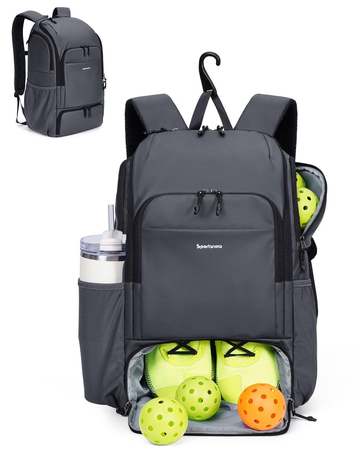 sportsnew pickleball backpack with shoe compartment