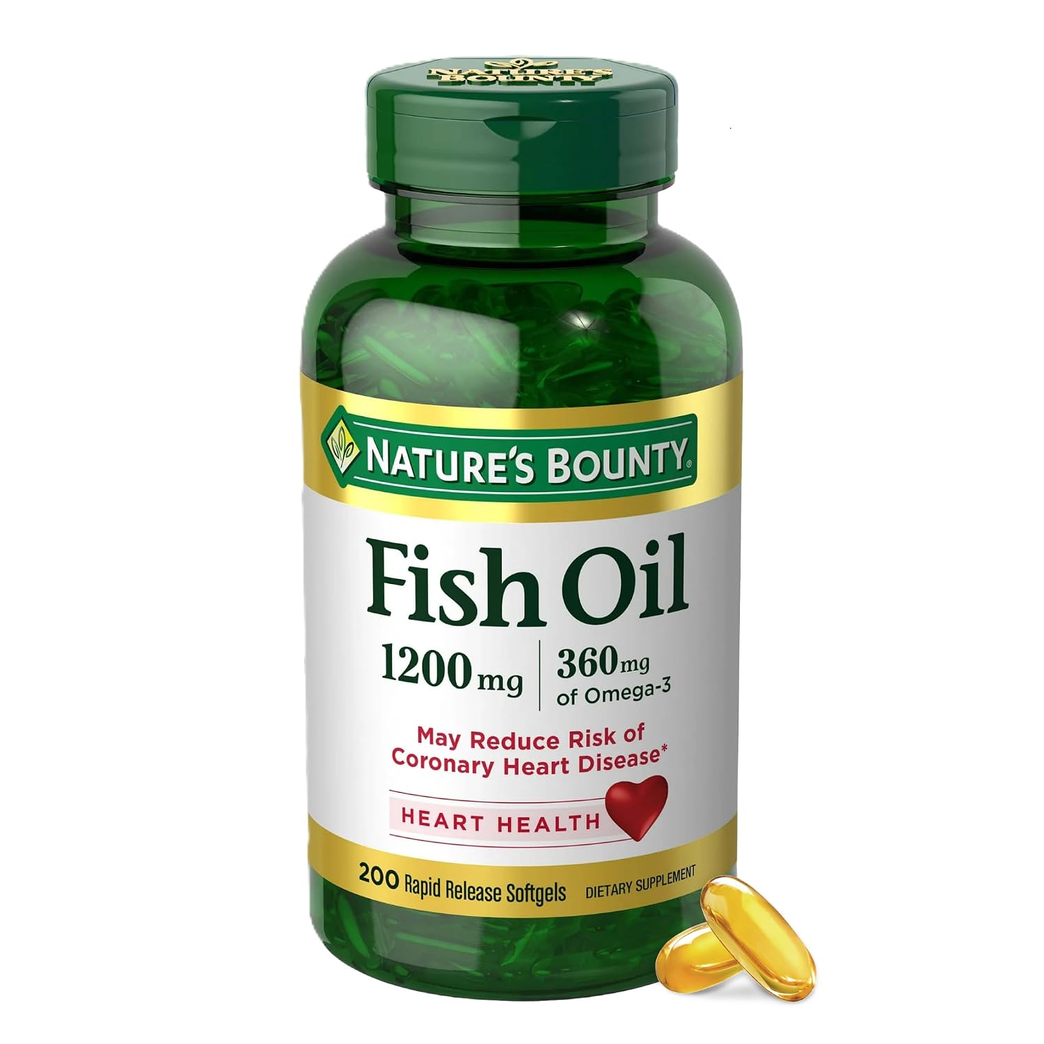 Nature's Bounty Fish Oil Omega-3 softgels bottle