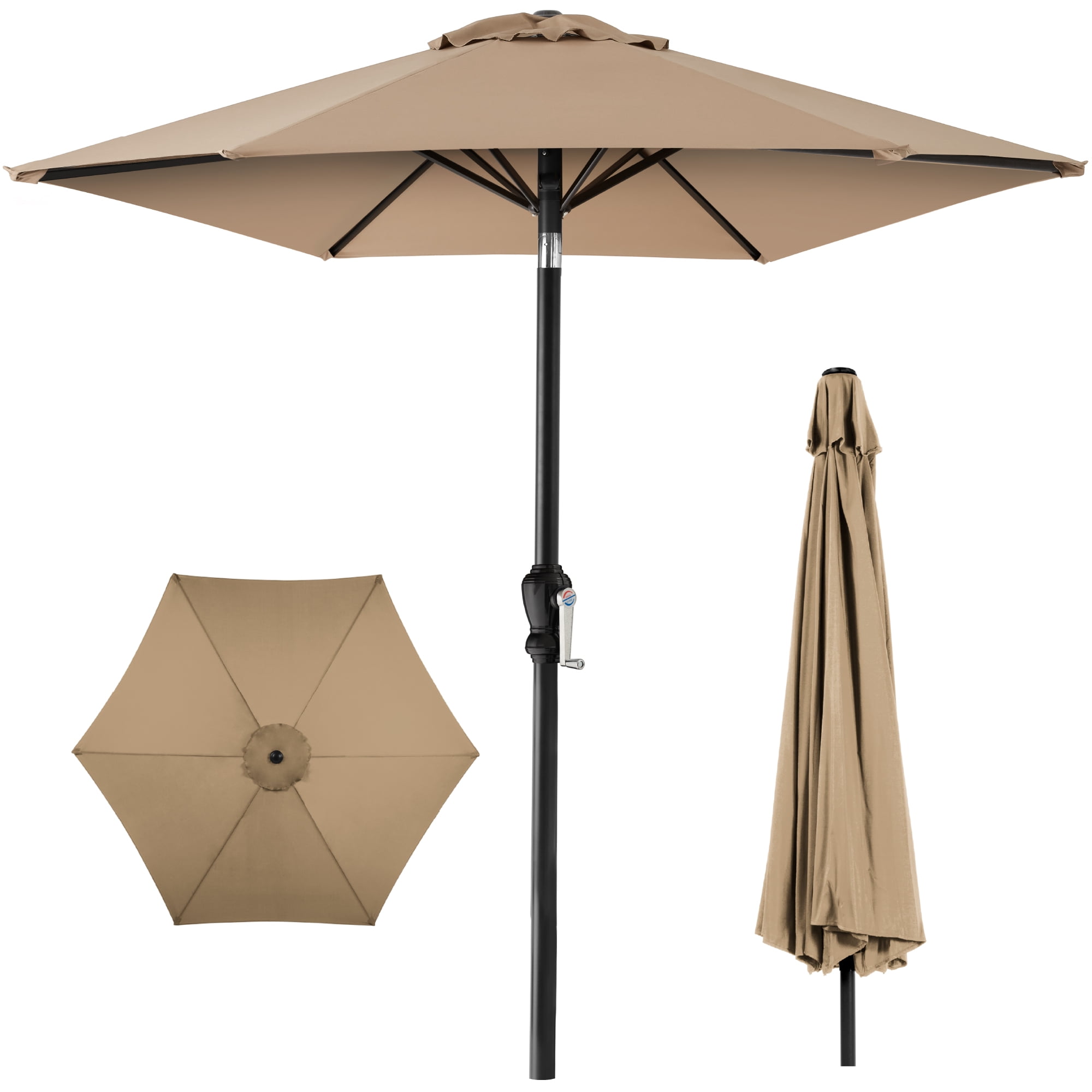 Best Choice Products 10ft steel market patio umbrella in tan