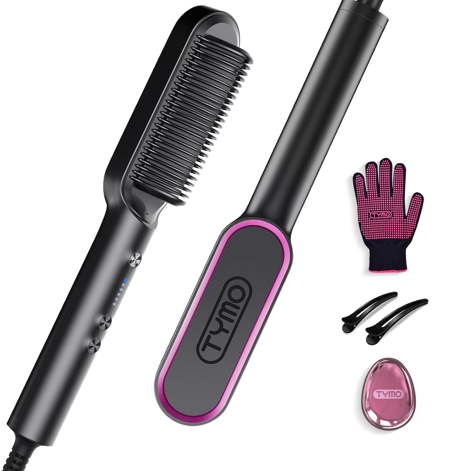 TYMO Ring hair straightener brush, dual voltage