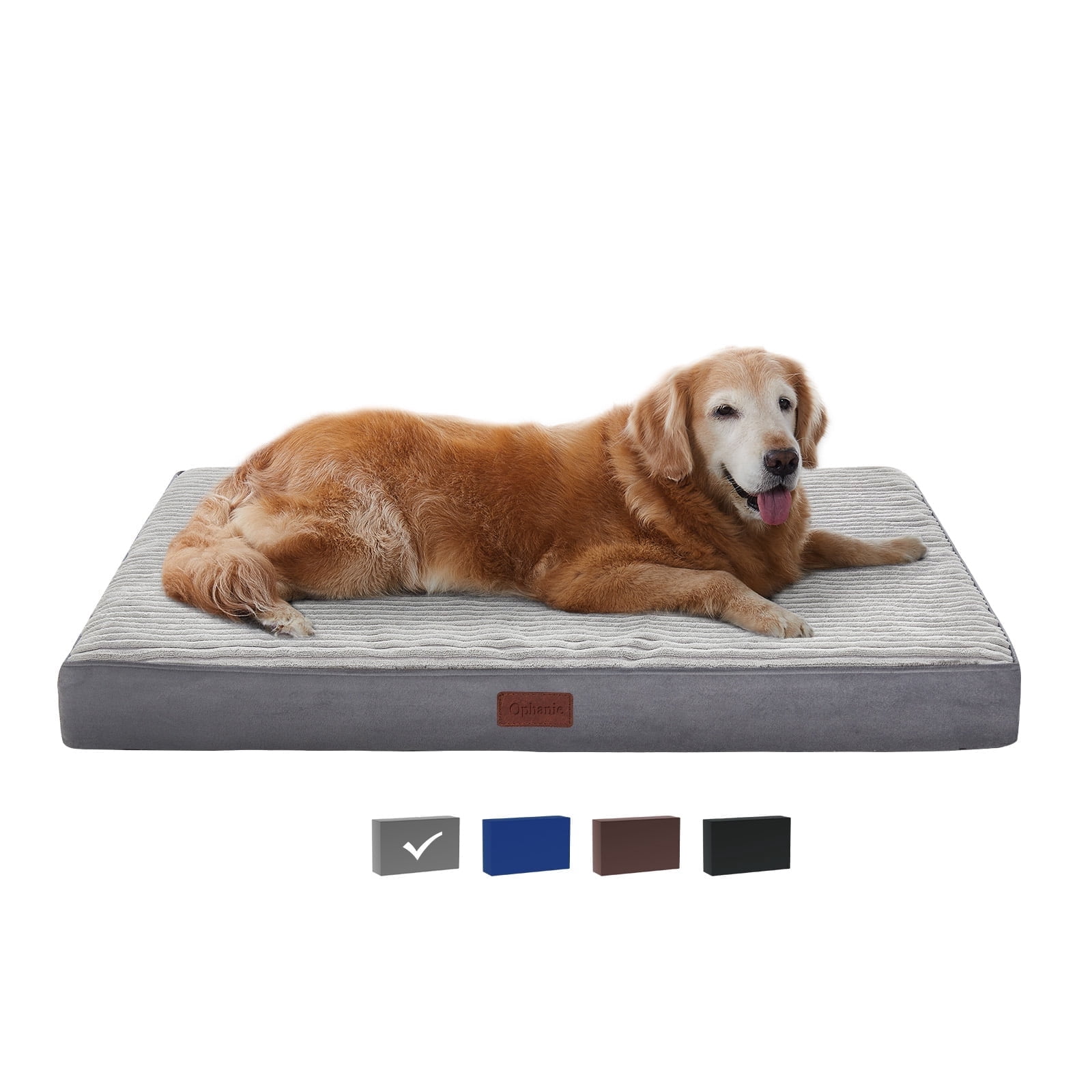 Ophanie 35 inch gray orthopedic waterproof dog bed
