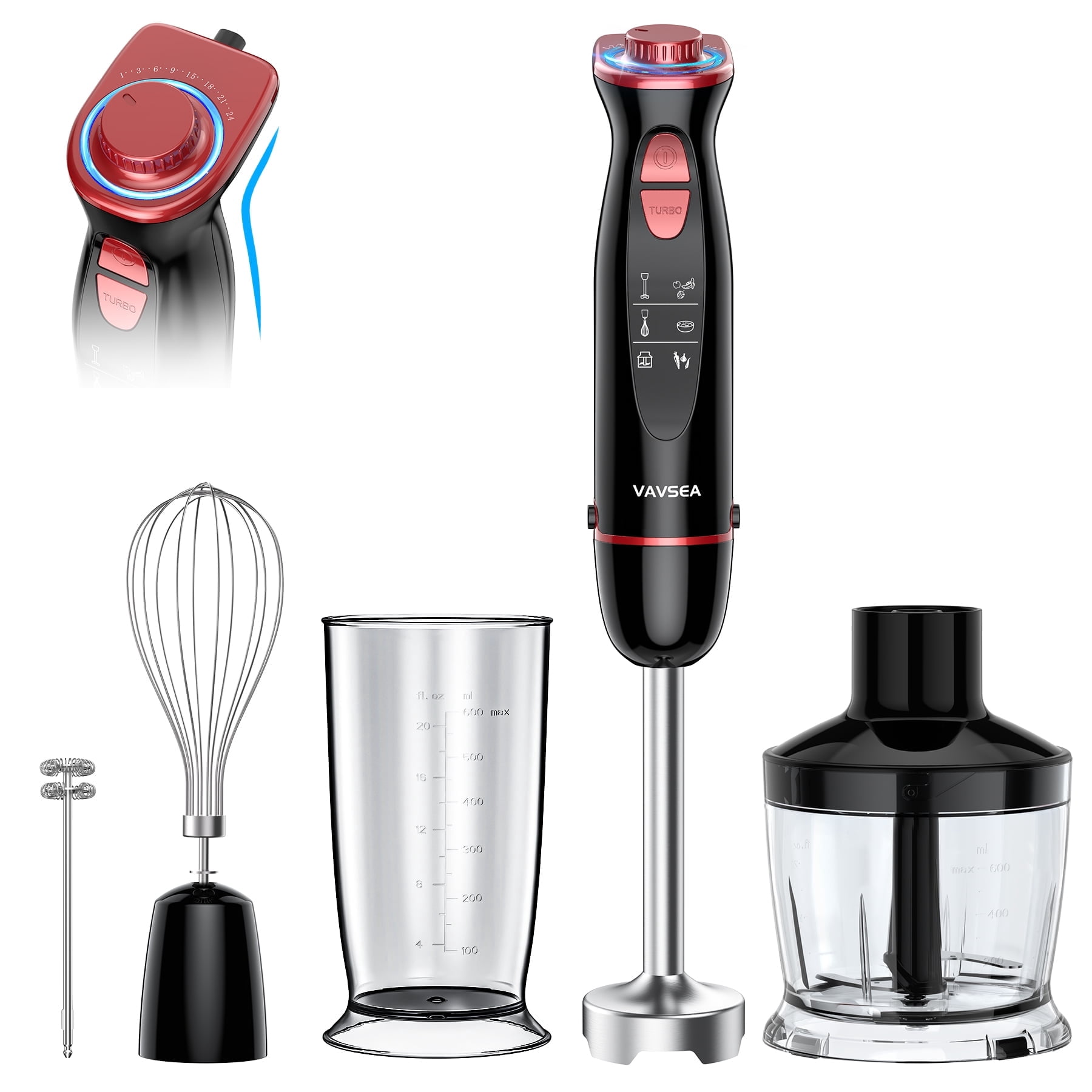 VAVSEA 1100W 5-in-1 immersion hand blender set