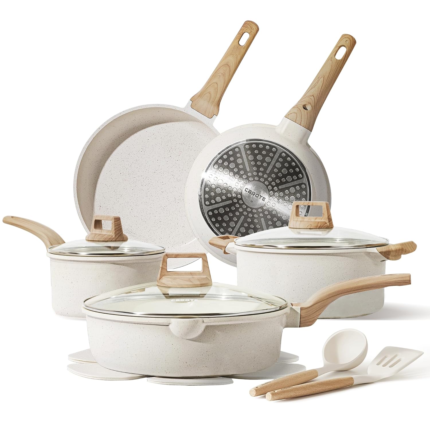 CAROTE 14-piece nonstick ceramic cookware set