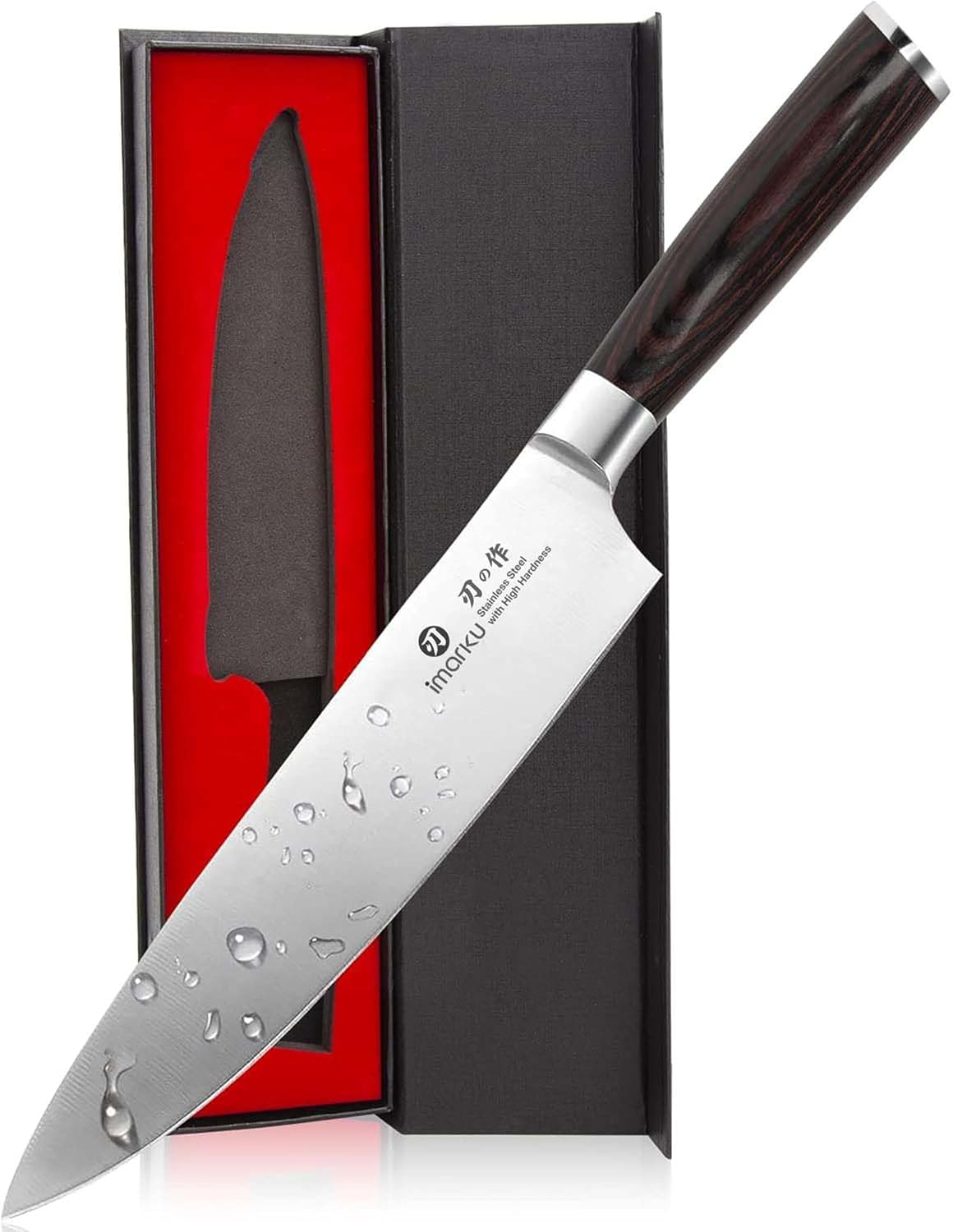 imarku 8 inch Japanese high carbon steel chef knife with pakkawood handle