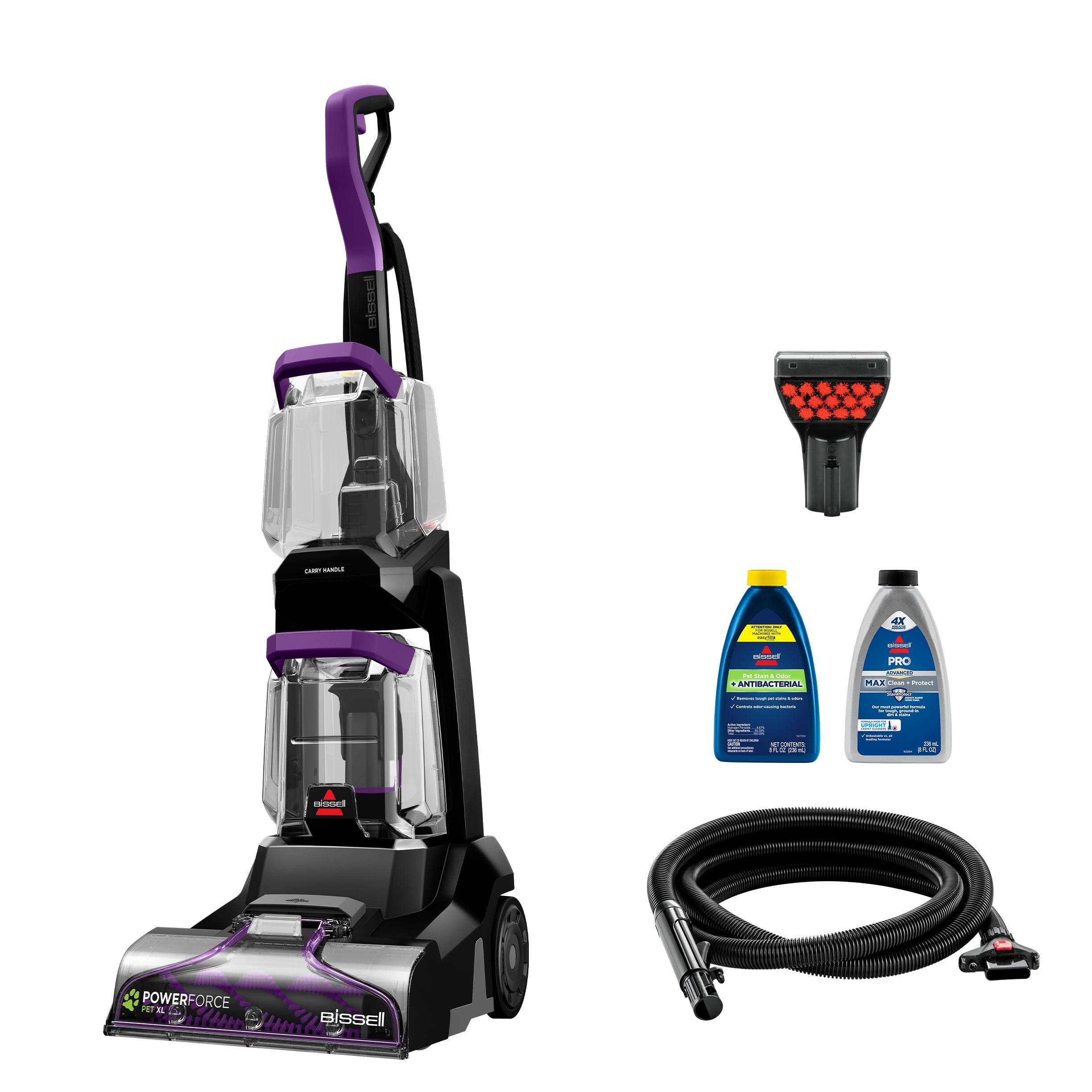 BISSELL PowerForce Pet XL upright carpet deep cleaner in black