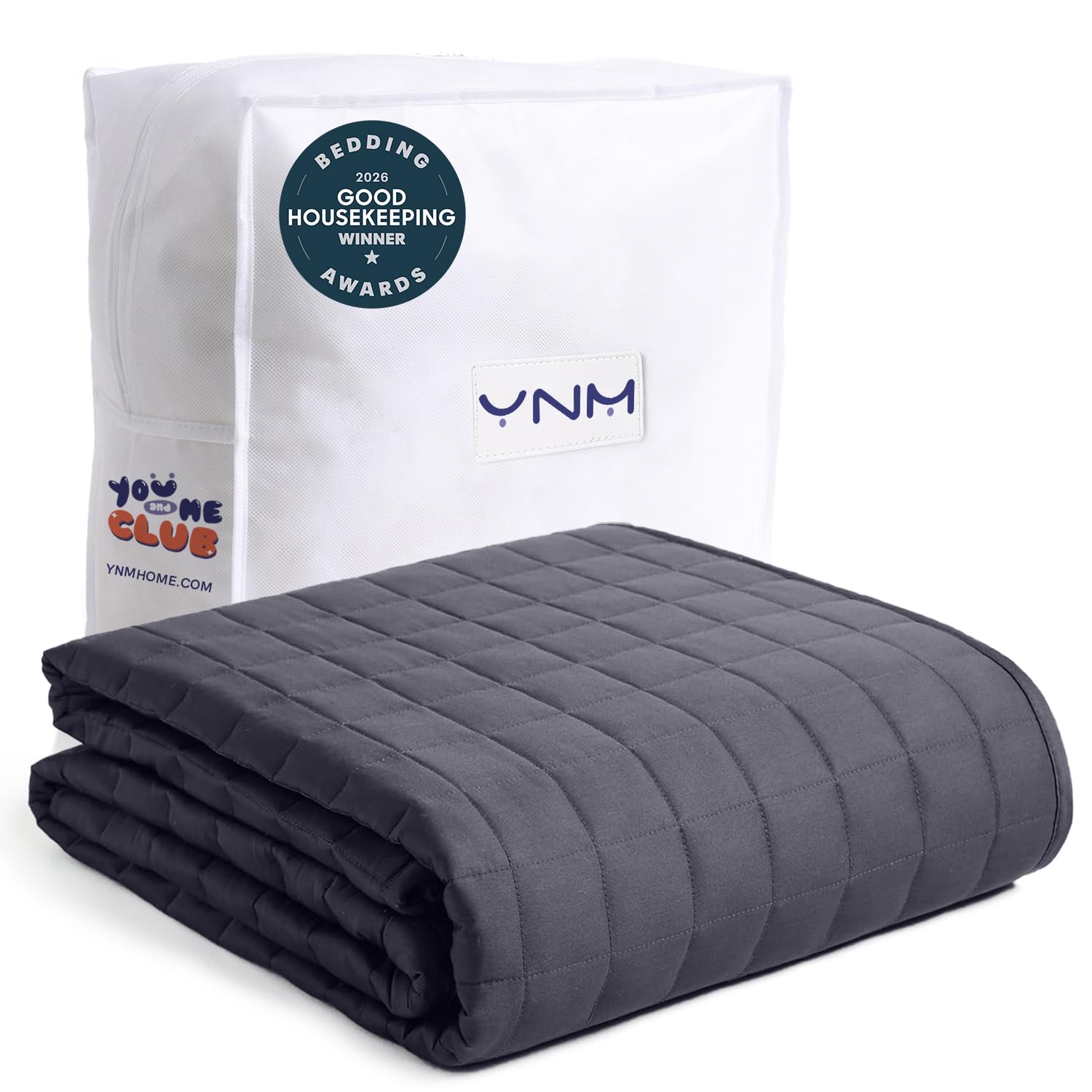 YnM 15 pound weighted blanket with cooling glass bead fill