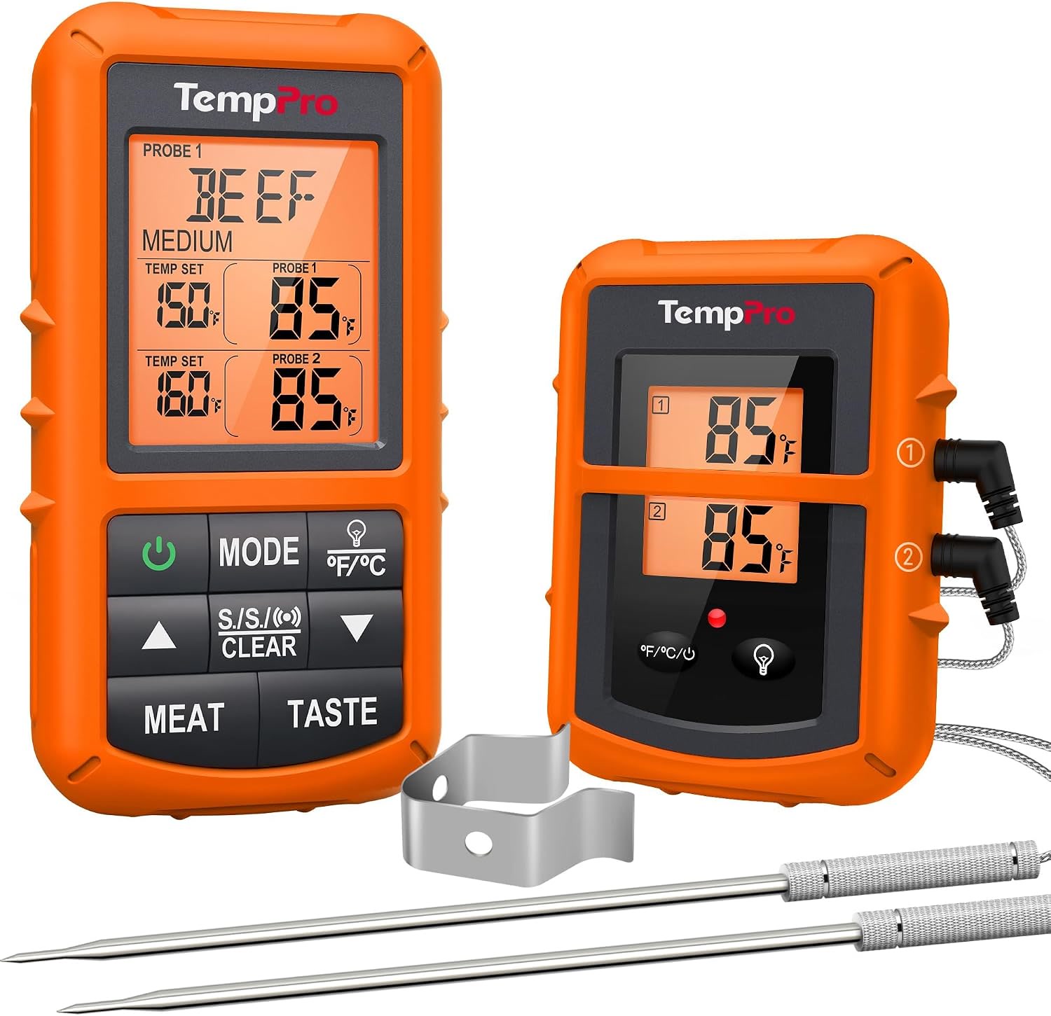 TempPro wireless meat thermometer receiver with two probes