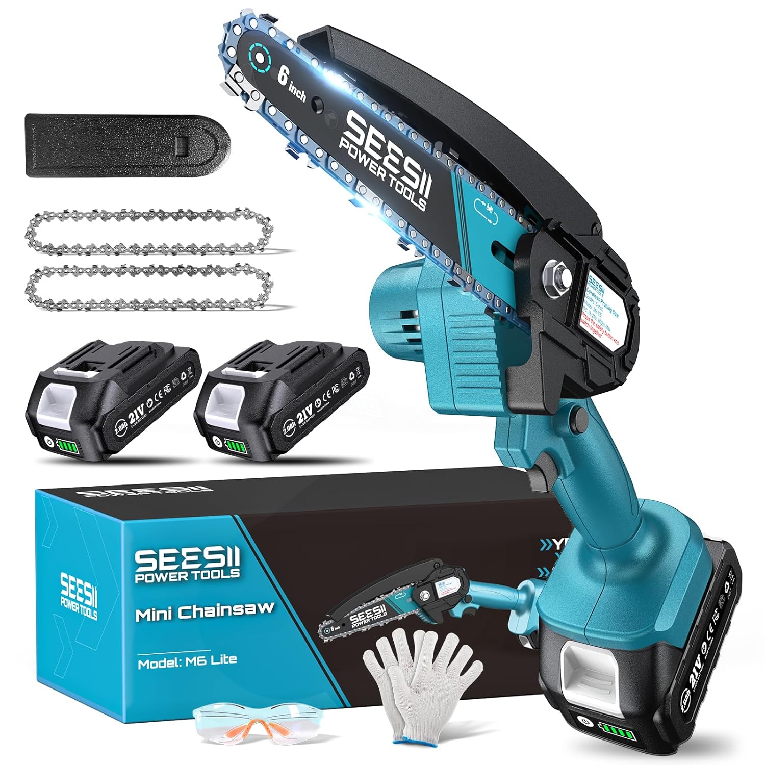 Seesii Mini Chainsaw 6-Inch Cordless