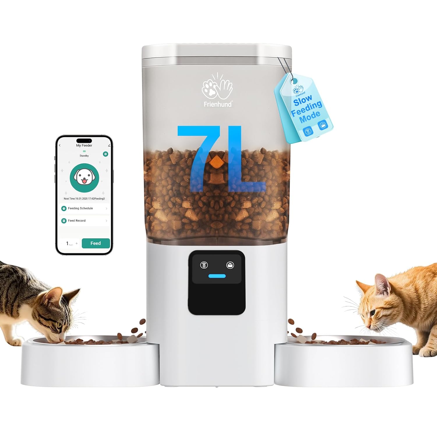 Frienhund Automatic Cat Feeder 2 Cats WiFi 29 Cup